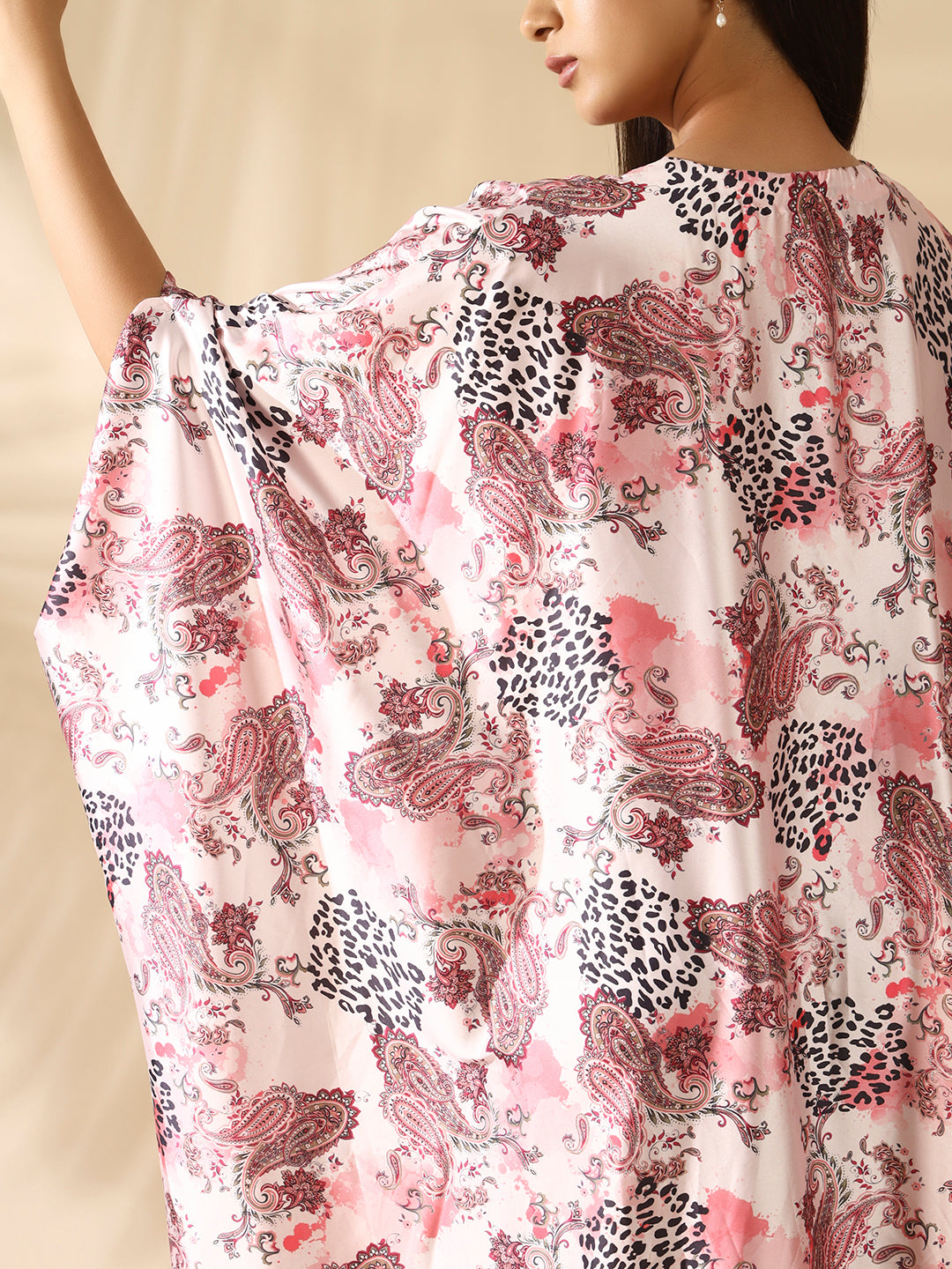 Liya Satin Kaftan Rose Pink