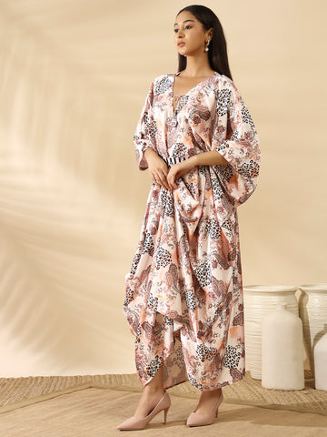 Liya Satin Kaftan Rust