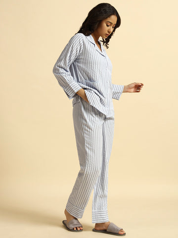 Stripe Viscose Nightsuit