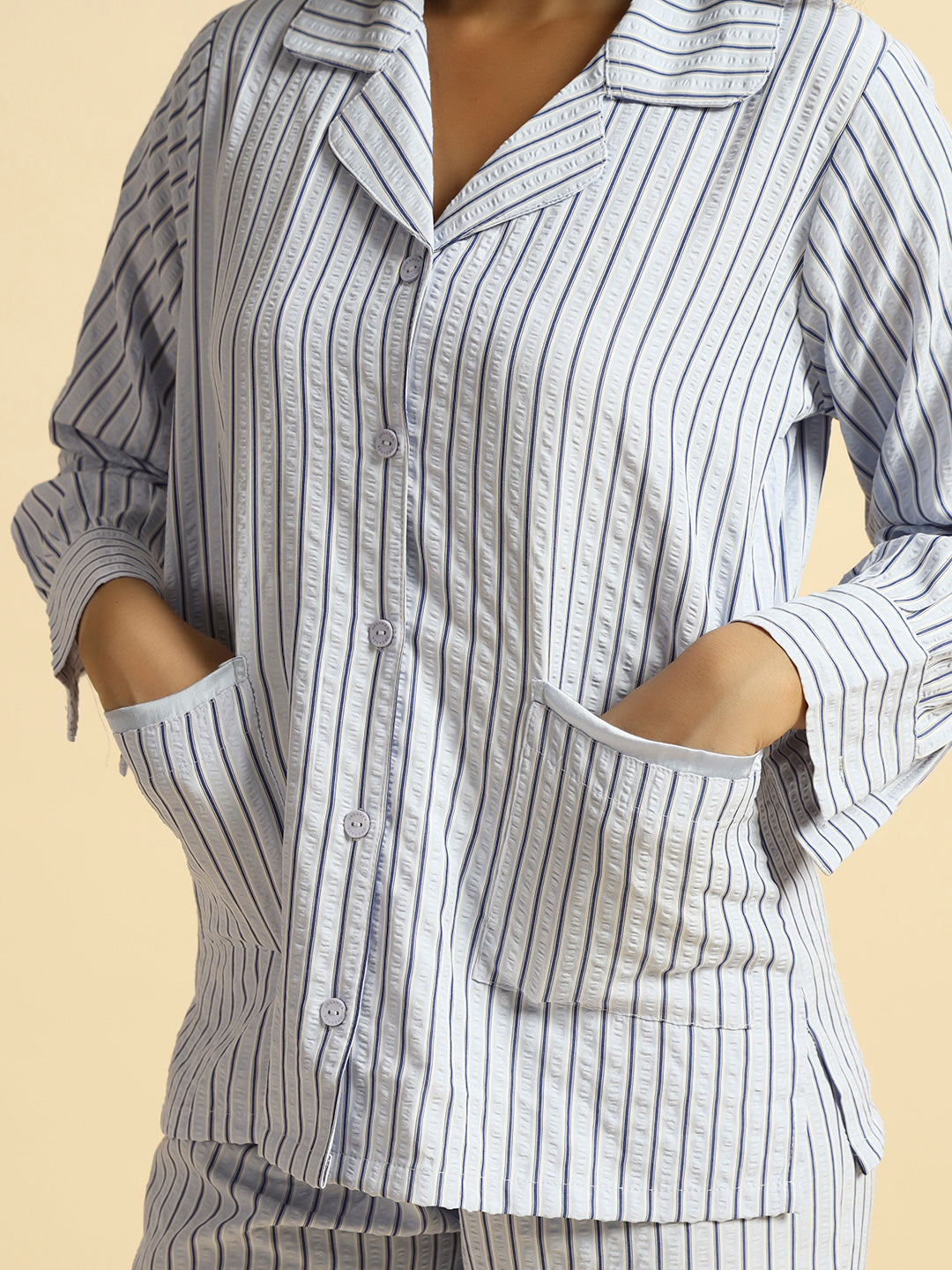 Stripe Viscose Nightsuit