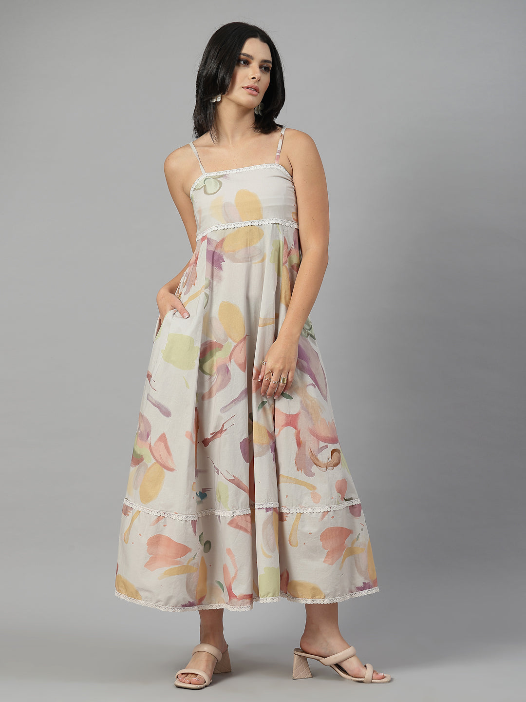 Bliss Pastel Lace Cotton Dress