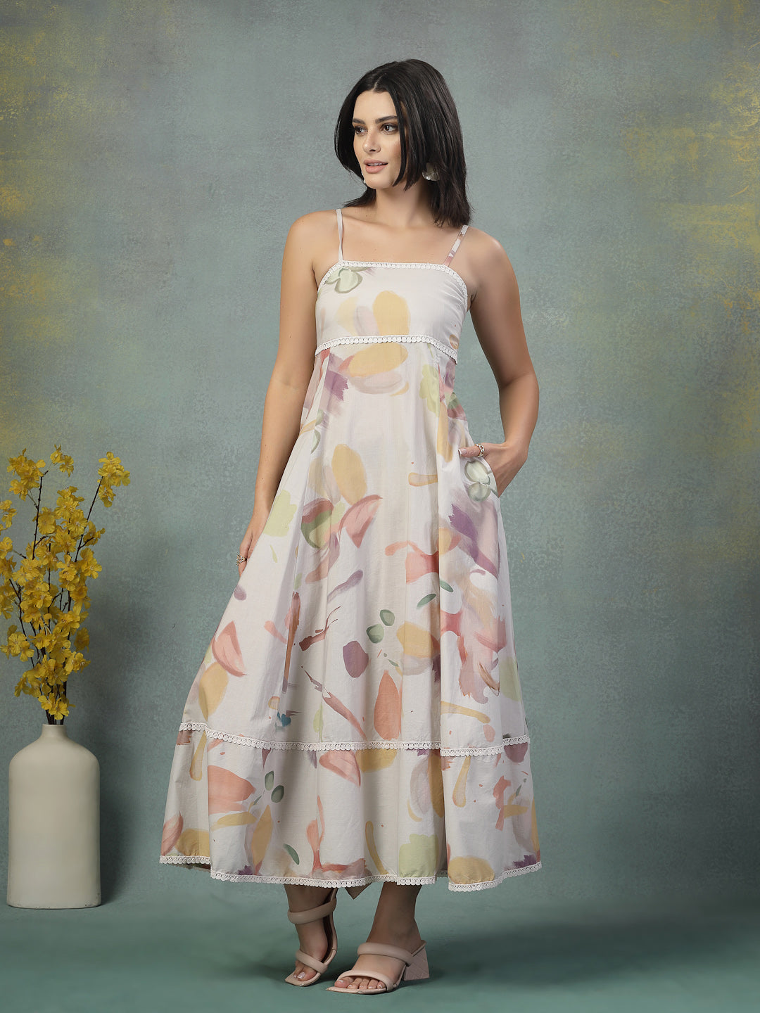 Bliss Pastel Lace Cotton Dress