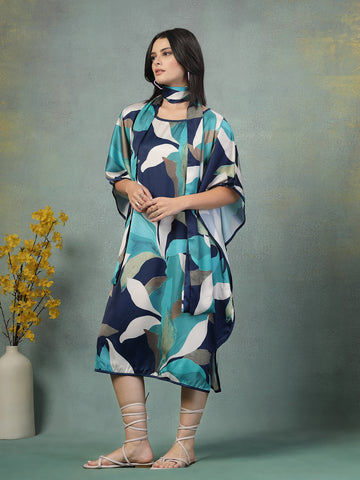 Aurora Stole-Belt Satin Kaftan