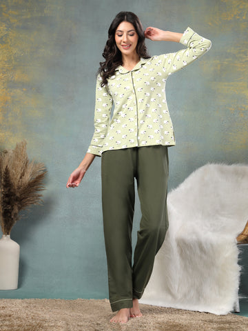 Verdant Sheep-Motif Nightsuit