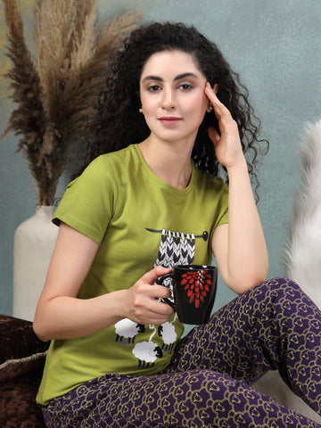 Olive 'Clever' Lycra Cotton Set