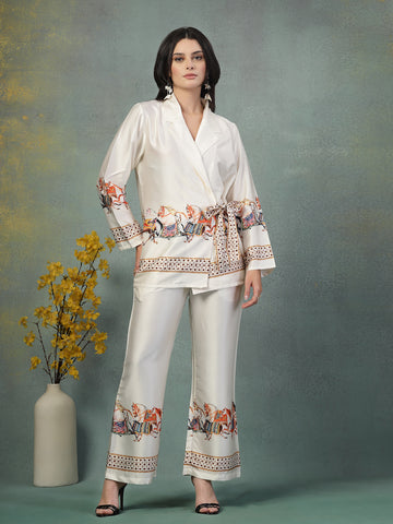 Ivory Empress Satin Gown Set