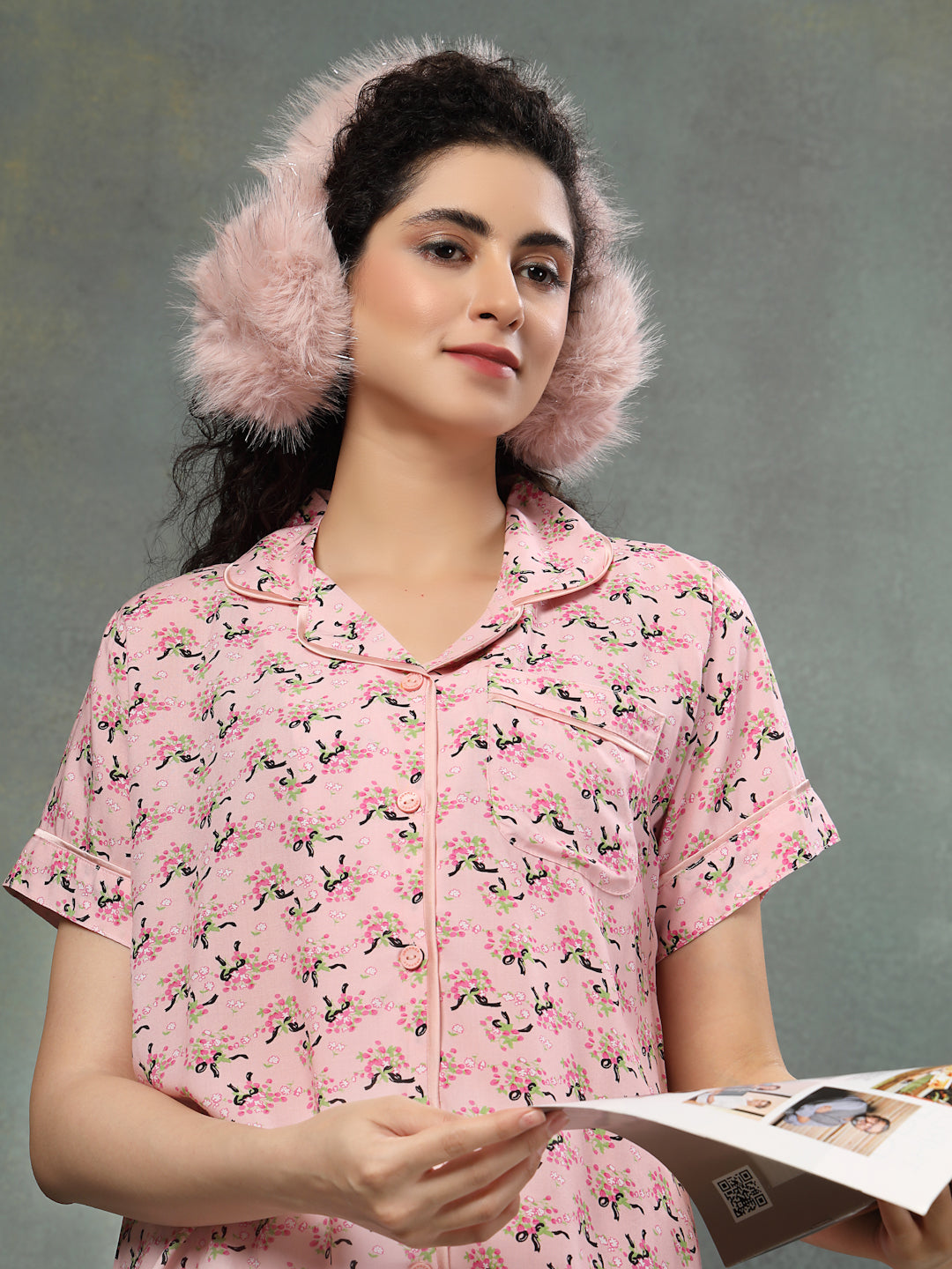 Rosy Bloom Viscose Short Set