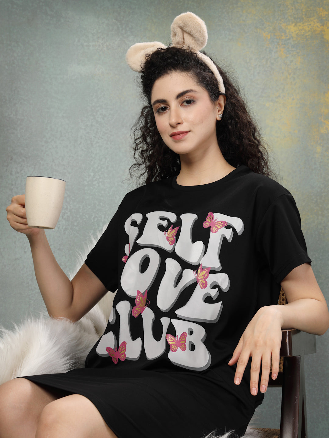 Noir 'Self Love Club' Nightshirt