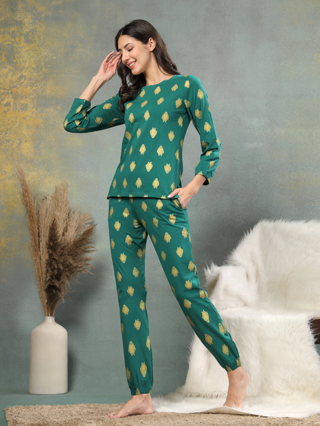 Orion Golden-Print Co-ord Set