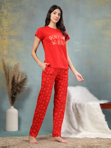 Crimson Heart-Motif Nightsuit