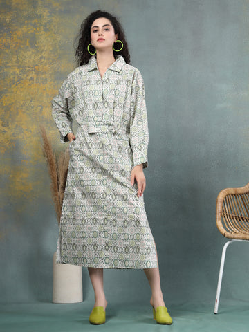 Verdant Bloom Mercerized Dress