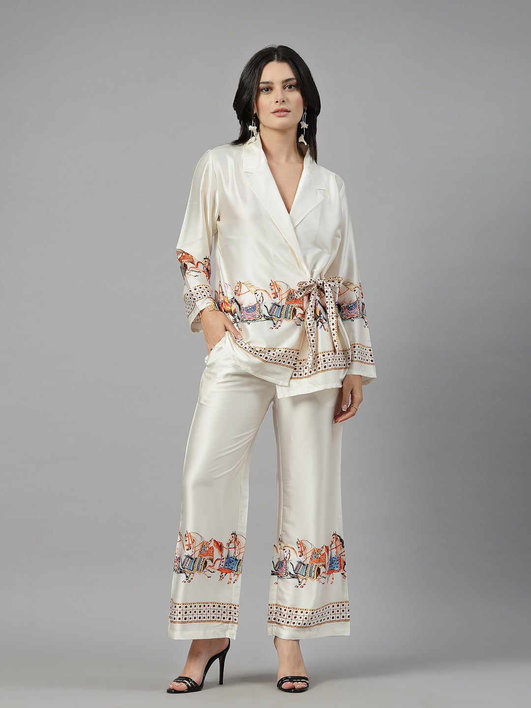 Ivory Empress Satin Gown Set