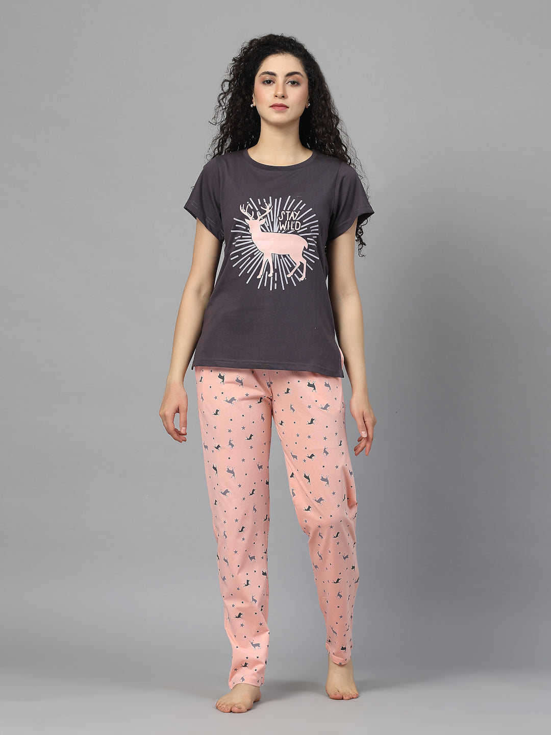 'Stay Wild' Star-Print Nightsuit