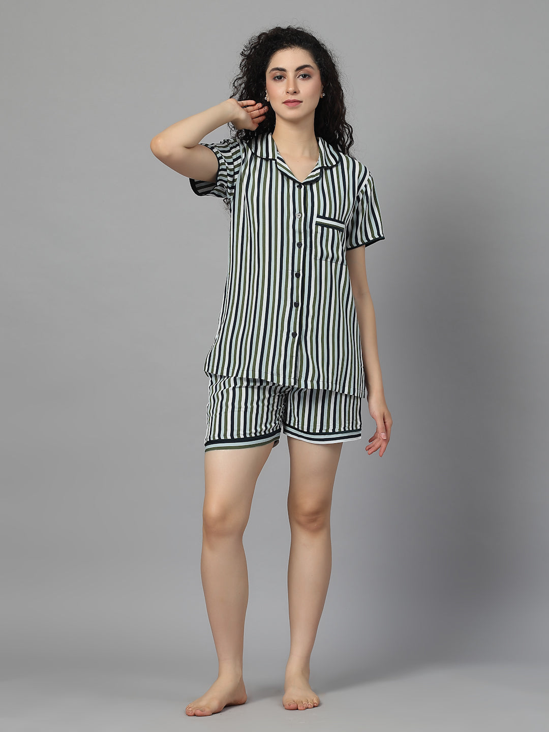 Riviera Stripe Viscose Short Set