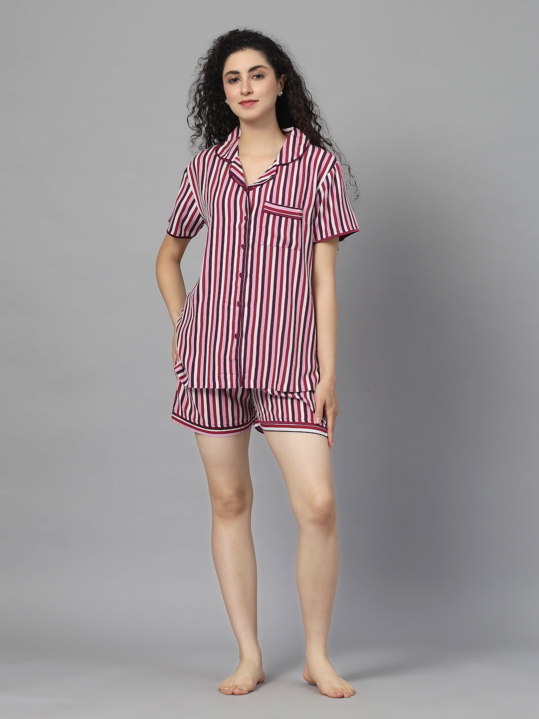 Monaco Stripe Viscose Short Set