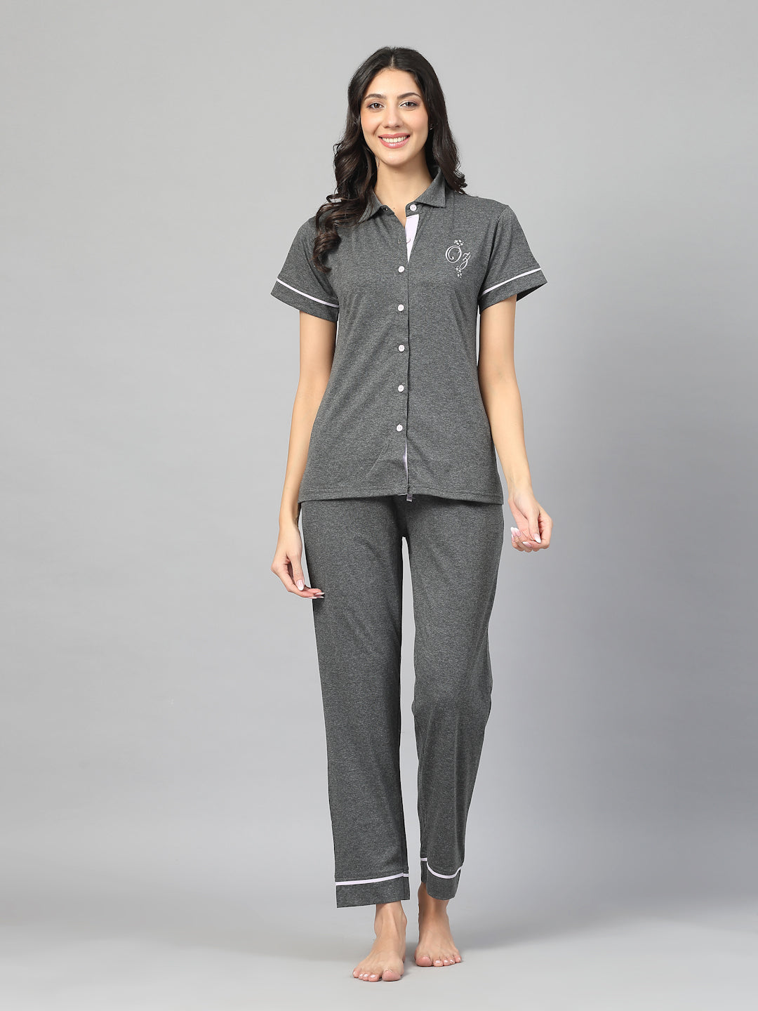 Embroidered Motif Nightsuit
