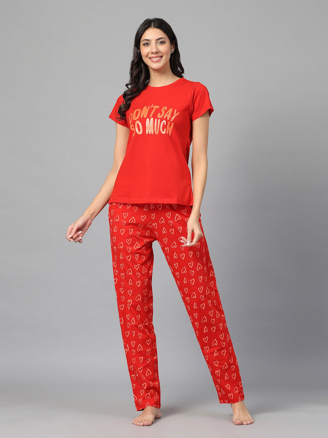 Crimson Heart-Motif Nightsuit