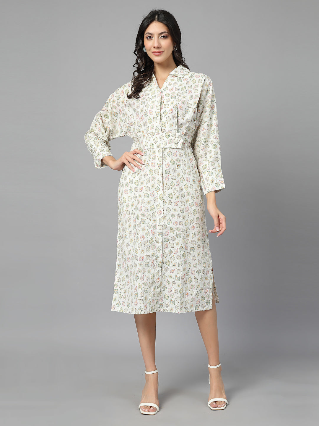 Serenity Gathered Cotton Dress
